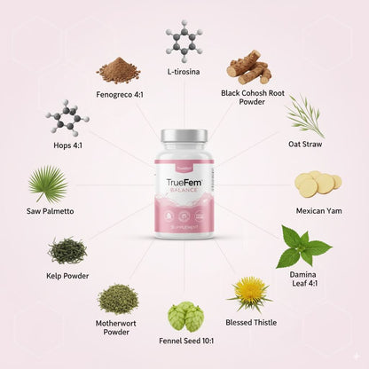 TrueFem Balance – Cápsulas para el Equilibrio Hormonal y Bienestar Femenino (60 Cápsulas) – SuperHuman™