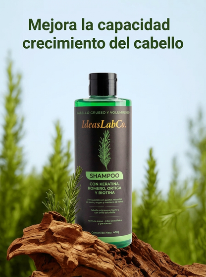 Pack - Keratina + Romero + Ortiga + Biotina -  IdeasLabCo™ + Acondicionador  IdeasLabCo™ + Crecimiento Capilar X3