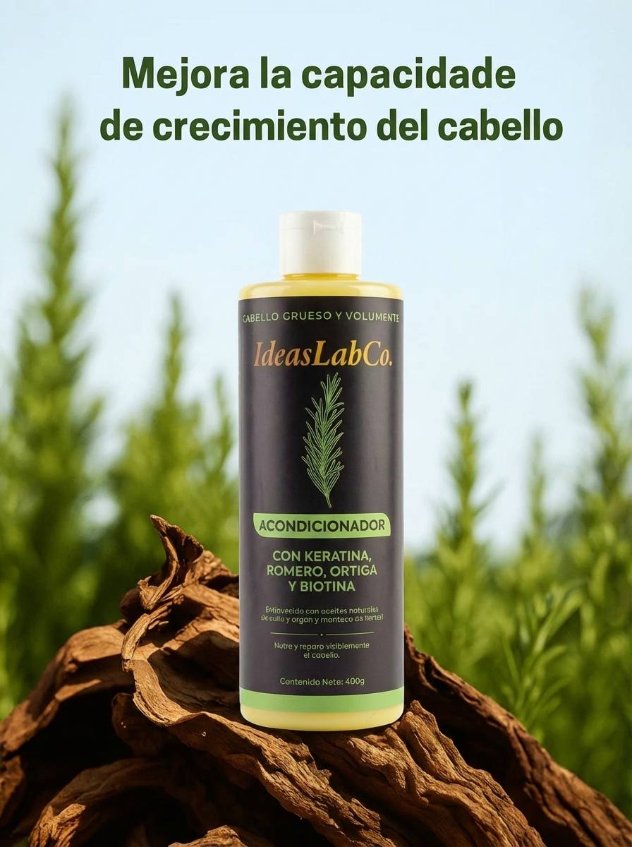 Pack - Keratina + Romero + Ortiga + Biotina - IdeasLabCo™ + Acondicionador IdeasLabCo™