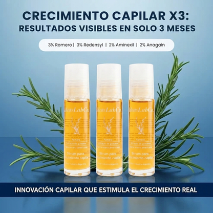 Crecimiento Capilar X3 – Sérum para Crecimiento Capilar Roll-on (Pack 3 Roll-on de 10ml c/u)